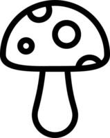 A black and white mushroom outline on a white background vector