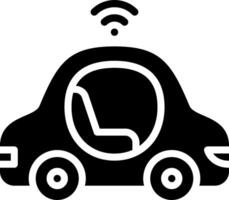 A black and white image of a car with wifi vector
