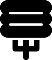 A black and white icon of a light bulb vector