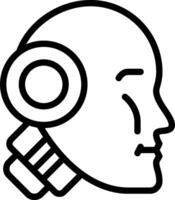 A robot head with headphones on it vector
