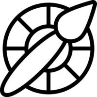 A black and white drawing of a paintbrush vector