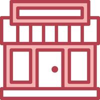 A small store icon with a red background vector