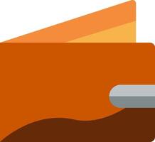 An orange wallet with a card in it vector