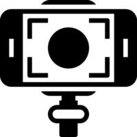 A camera on a tripod with a white background vector