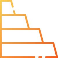 A pyramid of stairs with orange and white lines vector