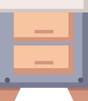 A cabinet with drawers and a drawer vector