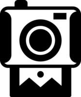 A camera icon with a ribbon around it vector