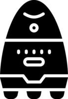 A black and white icon of a robot vector