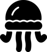 A black and white jellyfish icon vector