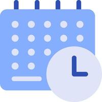 A calendar with a clock and a calendar icon vector