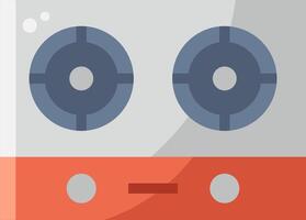 A cartoon stove with two eyes and a smile vector