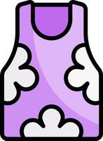 A purple vest with clouds on it vector