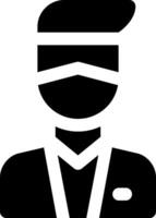 A black and white icon of a man in a suit vector