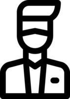 A black and white icon of a man in a suit vector