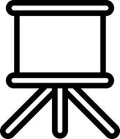 A black and white drawing of a table with a chair vector