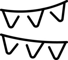 A black and white drawing of two bunting flags vector