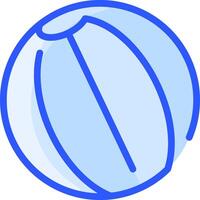A blue and white beach ball icon vector