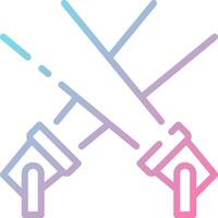 Two crossed swords icon on a white background vector