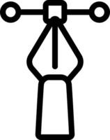 A black and white drawing of a light bulb vector