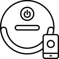 A black and white outline of a phone and a light bulb vector