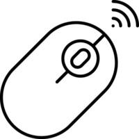 A black and white outline of a computer mouse vector