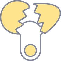 A broken light bulb icon vector