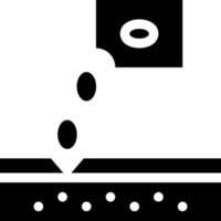 A black and white image of a machine that is cutting a piece of paper vector