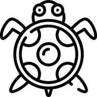 A turtle with a circle around it in black and white vector