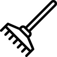 A black and white illustration of a rake vector
