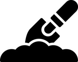 A black and white icon of a pen and ink vector