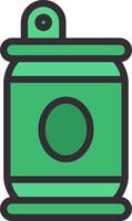 A green can with a lid on it vector