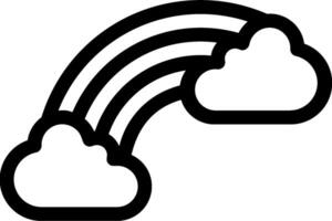A black and white cloud with a rainbow in the middle vector