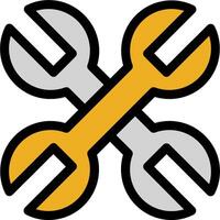 A wrench and two crossed wrenches icon vector