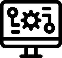 A computer monitor with gears and gears on it vector