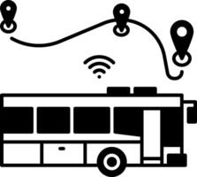 A bus with wifi and a map vector