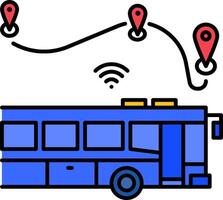 A bus with wifi and a map vector