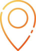 A location marker icon with an orange outline vector