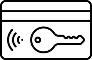 A credit card with a key and a keypad icon vector