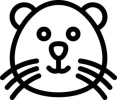 A black and white drawing of a mouse vector