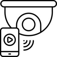A camera and a cell phone are connected to a monitor vector