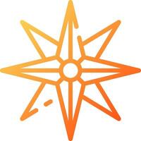 A star with an orange outline on a white background vector