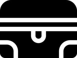 A black and white icon of a suitcase vector