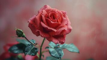 A Single Rose in a Vase on a Window Sill photo