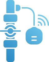 A blue water pipe with a wifi symbol on it vector