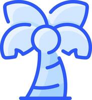 A blue palm tree icon vector
