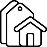 A house and tag icon on a white background vector