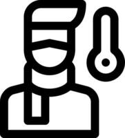 A man wearing a scarf and a thermometer vector