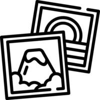 A black and white image of a mountain and a cloud vector
