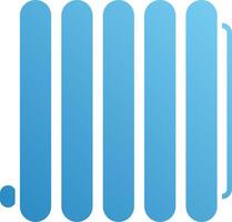 A blue and white logo with a row of three heaters vector