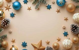 Festive Christmas Ornament Border photo